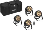 Eurolite rinkinys i&scaron; 4x LED PARty Spot Silent RGB/WW su mink&scaron;tu krep&scaron;iu