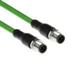ACT Industrial 1.50 m sensorinis kabelis M12D 4 kontaktų ki&scaron;tukas į M12D 4 kontaktų ki&scaron;tuką, Superflex Xtreme TPE, ekranuotas