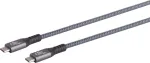 USB laidas S/CONN 13-68010 USB4 Gen 3x2 0,5 m USB C Pilka