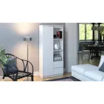 Biuro spinta Top e Shop RS-80 BILY BIEL, balta medžio drožlių plok&scaron;tė, 7 lentynos, 800&times;350&times;1800 mm