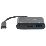 Manhattan USB-C Dock/Hub su HDMI, USB-A ir USB-C, 5 Gbps (USB 3.2 Gen1), 60W Power Delivery