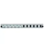 EFB Elektronik SB-FP-6SC-S-OM3 priekinė panelė su 6 LC Duplex jungtimis OM3, pilka, 1U