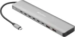 Sandberg USB-C į 8x USB-C + 2x USB-A Hub 100W PD 4K 30Hz Aliuminis