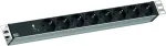 Bachmann 19 inch 1U 8x CEE7/3 PDU su apsauga nuo vir&scaron;įtampių, 2,0 m kabelis, &scaron;viesiai pilka (RAL 7035) 800.3932