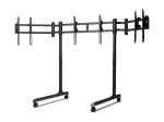 Next Level Racing Floor Stand Round Tube Freestanding Single Monitor Stand Up to 3x43 inch Height Adjustment Tilt Maximum Weight Capacity 50 kg Black