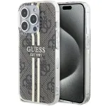 Guess GUHCP15LH4PSEGW iPhone 15 Pro 6.1 Hardcase IML 4G Gold Stripe Brown