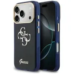 Guess IML 4G Script Metal dėklas, skirtas Apple iPhone 17 Pro &ndash; mėlynas