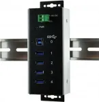 EXSYS EX-1185HMVS-WT Pramoninis USB 3.2 Gen 1 Hub, 4 prievadai, montavimui ant DIN bėgio