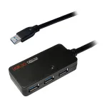 LOGILINK UA0262 USB 3.0 aktyvus prailginimo kabelis, USB-A ki&scaron;tukas į 4x USB-A lizdą, 10 m, juodas