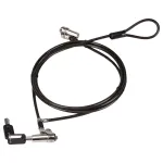 Conceptronic NBT Nano-Lock Dual ne&scaron;iojamojo kompiuterio spyna, 4 skaitmenų, 1,8 m plieninis trosas, juoda/sidabrinė