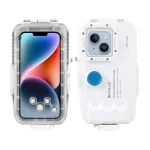 PULUZ PU9115W PULUZ vandeniui atsparus iPhone dėklas 40 m su vienpusiu vožtuvu, baltas