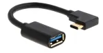 MICROCONNECT USB-C kampinis vyri&scaron;kas į USB 3.0 Type-A laidas, 0,5 m, juodas