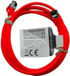 IT-BUDGET Cat.8.1 plonas Ethernet tinklo kabelis, S/FTP, 40Gbps, 2000MHz, LSZH, PoE+, raudonas, 2m 90ITBSLIM81PK2R