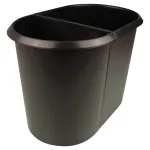 HELIT the double popieriaus atliekų krep&scaron;ys, ovalus, 20 L, juodas, PE, be dangčio, 1 dalis (H6103795)