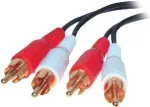 SHIVERPEAKS 2 x RCA Male to 2 x RCA Male garso kabelis, 0,5 m, auksuoti kontaktai, juodas BS40501