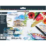 Faber-Castell Eberhard Faber Artist Color dvigalių flomasterių rinkinys, 24 vnt., plonosios ir &scaron;epetėlio antgaliai, įvairių spalvų 558224