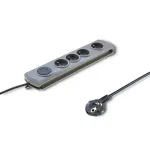 Qoltec 50164 apsauginis filtras su 4 ki&scaron;tukiniais lizdais, 2,5 m kabeliu