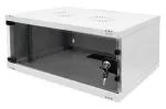 DIGITUS 4U sieninis montavimo kabinetas - SOHO nesurinktas 241x540x400 mm pilno stiklo priekinės durelės pilka