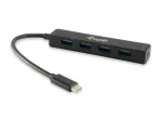 Equip 128954 USB 3.2 Gen 1 (3.1 Gen 1) Type-C sąsajų &scaron;akotuvas, 4&times;USB-A, 5000 Mbit/s, juodas