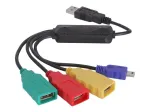 DeLock USB2.0 i&scaron;orinis 4 prievadų kabelinis USB &scaron;akotuvas - Hub - 4 x USB2.0 - stalinis (61724)