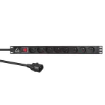 Lanview LVR-2MSCH-SW-C13-8 maitinimo paskirstymo įrenginys (PDU) 8 AC lizdai 1U juoda