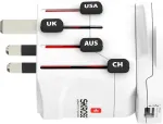 Kelioninis adapteris SKROSS PRO &ndash; World & USB White