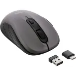 InLine pelė 3-in-1, Bluetooth + 2x 2,4 GHz, 5 mygtukai, optinė, pilka/juoda