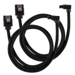 Corsair CC-8900282 Premium Sleeved SATA kabelis, kampuotas, 60 cm, juodas, 2 vnt.
