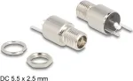 DeLOCK Jungtis DC 5,5 x 2,5 mm moteri&scaron;ka skirta montavimui ant skydelio litavimo versija 20 V 9 A