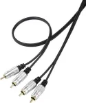 SpeaKa Professional SP-7870144 RCA garso jungiamasis kabelis [2x RCA ki&scaron;tukas - 2x RCA ki&scaron;tukas] 1,00 m juodas SuperSoft apvalkalas, paauksuoti ki&scaron;tukų kontaktai