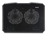 Hama 00126806 Black Metal ne&scaron;iojamojo kompiuterio au&scaron;inimo padėklas, pakreipiamas, tylus, 2 ventiliatoriai, iki 40 cm (15,6 colio), juodas