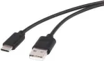 USB laidas Renkforce 1429649 &mdash; 1 m USB 2.0 A tipo į USB-C, auksuoti kontaktai