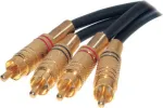 Garso kabelis ShiverPeaks 40230, 2 &times; metaliniai RCA lizdai, auksuoti, 10,0 m