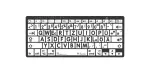 &bdquo;Logickeyboard&ldquo; &bdquo;Mac&ldquo; Bluetooth Braille klaviatūra su dideliais &scaron;riftais juoda ant baltos &ndash; 78 klavi&scaron;ų