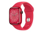 Apple Watch Series 8 (GPS) - (PRODUCT)RED - 41 mm - Red Aluminium - Smartwatch su Sport Band - Fluoroelastomer - Raudona - Regular Band Size - 32GB - Wi-Fi, Bluetooth - 32 g (MNP73FD/A)