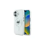 Karl Lagerfeld KLHMP16SHLSCHH iPhone 16 6,1 colio balta kietoji dėžutė IML Metal Choupette Head MagSafe