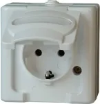 HEINRICH KOPP Schuko ki&scaron;tukinis lizdas 1-vietis pavir&scaron;inis apsaugotas nuo drėgmės IP44 Arktinė balta 16A 250V (103302007)