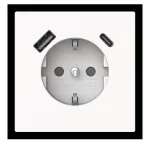Busch-Jaeger SCHUKO / USB-A+C lizdas Safety+ 20 EUCB2USBAC-44G Studio White