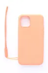 Evelatus Apple iPhone 11 Pro Soft Touch Silicone Case with Strap Pink