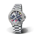 ORIS Aquis Date Calibre 400 automatinis laikrodis su mėlynu ciferblatu, nerūdijančio plieno apyranke, 41.50 mm, 7766-4150-Set
