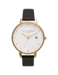 Olivia Burton moteri&scaron;kas laikrodis OB16AM86 38 mm rožinio aukso spalvos nerūdijančio plieno korpusas pilka odinė apyrankė