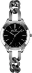 BELLEVUE Woman A08 35mm Quartz Analog Watch Stainless Steel Black Leather