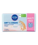 NIVEA Baby Soft & Cream &scaron;lapios servetėlės kūdikiams 4x57