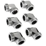 Raijintek Pelias D160906 16 mm 90&deg; adapteris (6 vnt.), sidabrinis