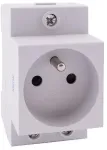 Noark Ex9DS-F 106194 Modulinis ki&scaron;tukinis lizdas, DIN bėgelis TH-35, 2,5 M, Schuko (F tipas), 16 A, 250 V, balta/pilka