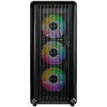 Kompiuterio korpusas Montech X5 Midi Tower Black ATX 3x140mm ventiliatoriai