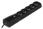 EVER Classic T/LZ09-CLA030/0000 apsauga nuo vir&scaron;įtampių, 5 lizdai, 3 m, 250 V, su apsauga nuo vaikų ir LED indikatoriumi, juoda