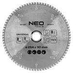 NEO TOOLS 55-548 Diskinis Pjūklas su Kietlydinio Plok&scaron;telėmis, 254 mm x 30 mm, 80 Dantų, Universalus