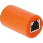 Delock RJ45 moteri&scaron;ka į moteri&scaron;ką Cat.6A ekranuota mova su apsauga nuo vir&scaron;įtampių, oranžinė