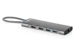 DIGITUS DA-70922 USB-C dokinimo stotis, 9 prievadų, 2x HDMI, USB, RJ45